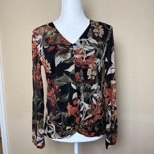 INC International Concepts Print Blouse Size Medium